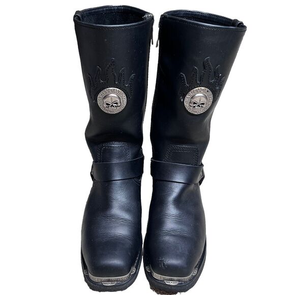 Harley-Davidson Shoes - Harley Davidson Delinquent Willie G Skull Motorcycle Boots M 8 W 10  EU 41 Moto